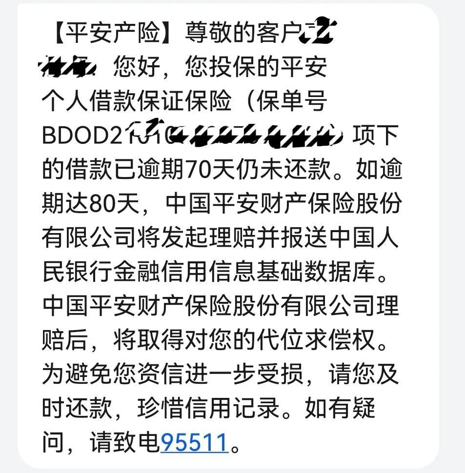 普惠金融快捷发短信欠款严重逾期,平安普惠贷款逾期80天后