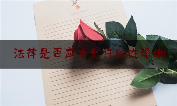 法律是否应当允许同性婚姻