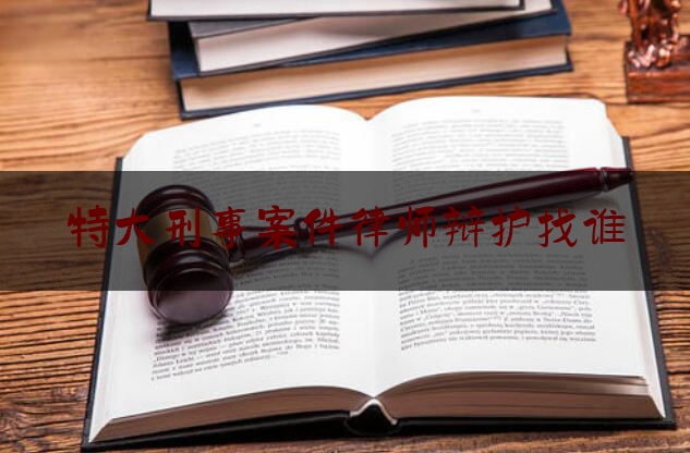 特大刑事案件律师辩护找谁（重大刑事案件辩护律师）