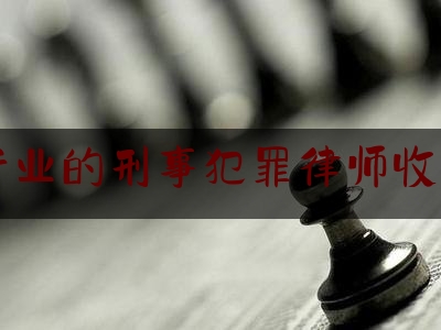 专业的刑事犯罪律师收费（刑案律师收费）