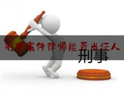 刑事案件律师能否当证人（刑事案件律师可以向证人取证吗）