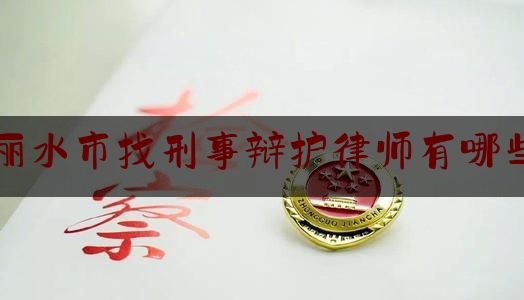 丽水市找刑事辩护律师有哪些（丽水律师哪家厉害）