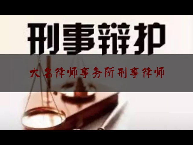 大名律师事务所刑事律师