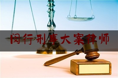 闵行刑事大案律师