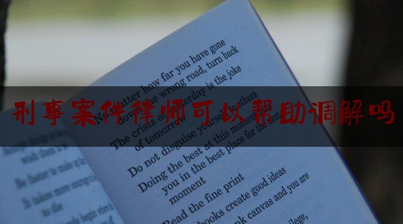 刑事案件律师可以帮助调解吗（刑事案件律师可以调公安监控吗）