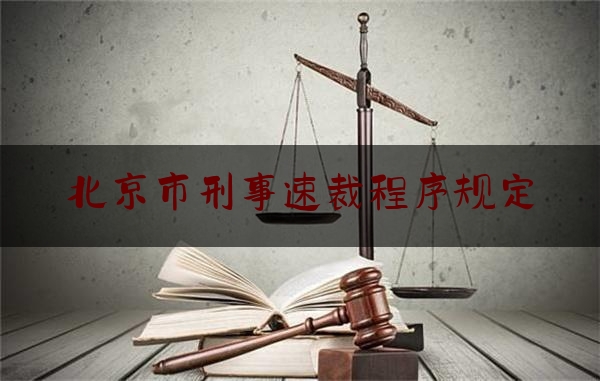 北京市刑事速裁程序规定（北京市刑事立案标准）